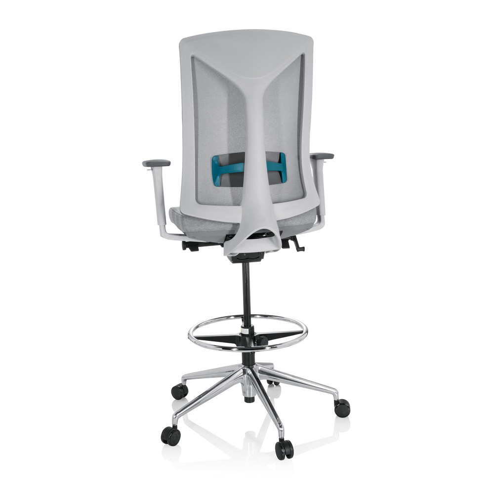 Productafbeelding nr. 6: hjh OFFICE Arbeitsstuhl / Arbeitshocker HALIFAX WORK Stoff/Netzstoff, grau