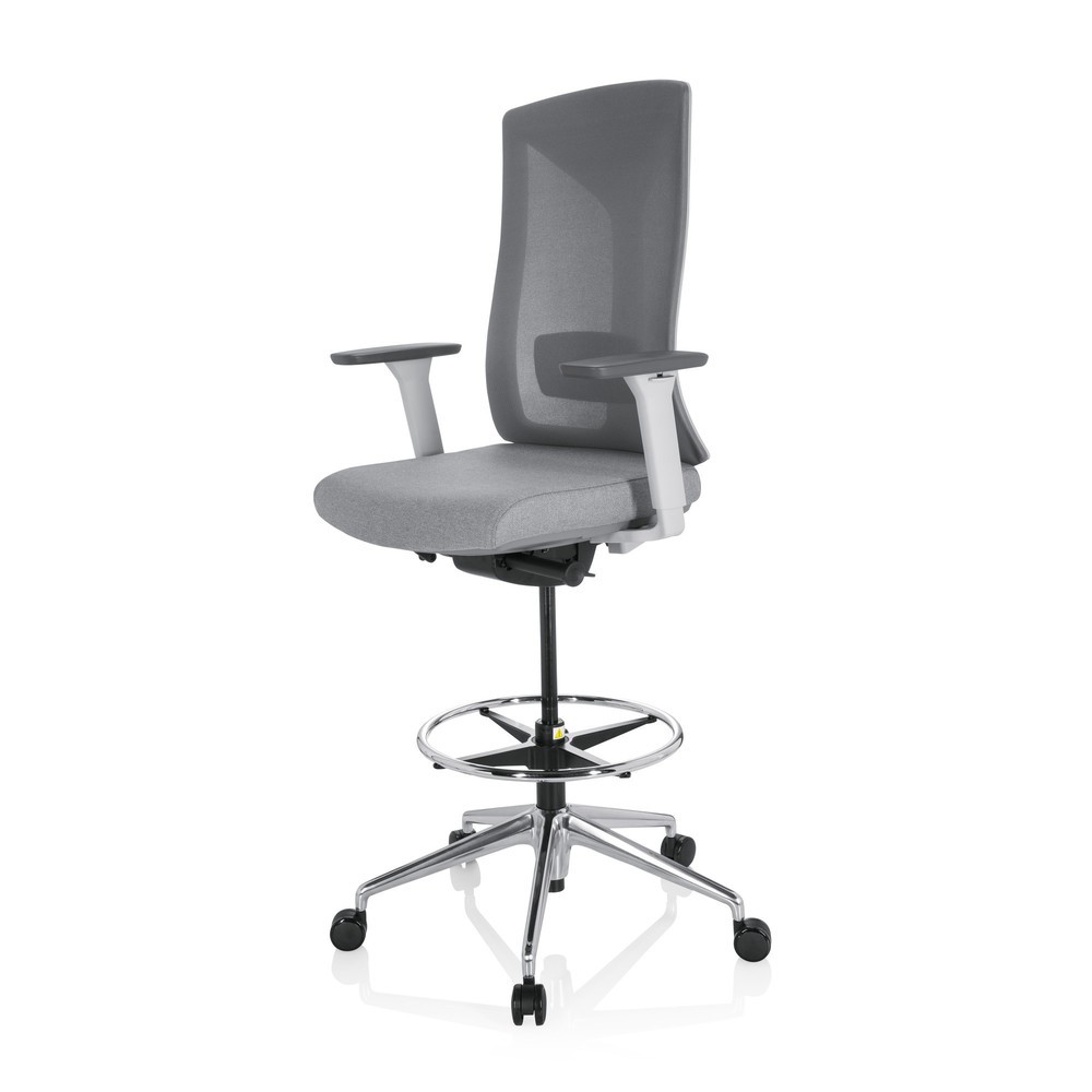 Productafbeelding nr. 9: hjh OFFICE Arbeitsstuhl / Arbeitshocker HALIFAX WORK Stoff/Netzstoff, grau