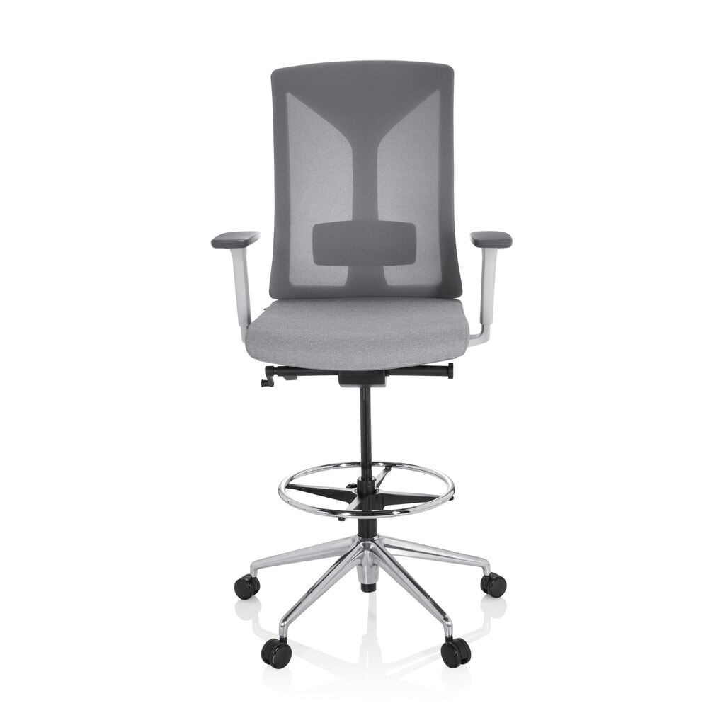 hjh OFFICE Arbeitsstuhl / Arbeitshocker HALIFAX WORK Stoff/Netzstoff, grau Product afbeelding: hjh OFFICE Arbeitsstuhl / Arbeitshocker HALIFAX WORK Stoff/Netzstoff, grau