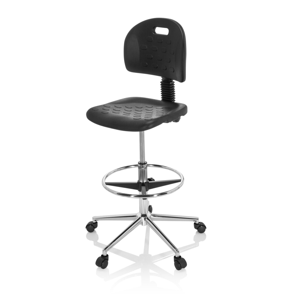 hjh OFFICE Ergonomischer Hocker / Arbeitshocker TOP WORK 23 I Hartschaum, schwarz Productafbeelding nr. 10: hjh OFFICE Ergonomischer Hocker / Arbeitshocker TOP WORK 23 I Hartschaum, schwarz