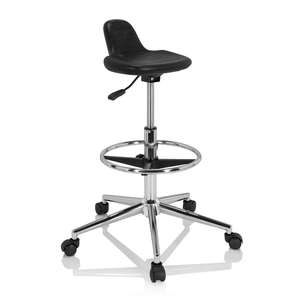 hjh OFFICE Ergonomischer Hocker / Arbeitshocker TOP WORK 3 I Hartschaum, schwarz Productafbeelding nr. 2: hjh OFFICE Ergonomischer Hocker / Arbeitshocker TOP WORK 3 I Hartschaum, schwarz