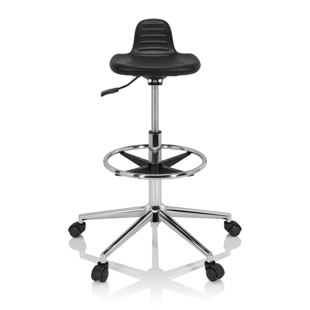 Product afbeelding: hjh OFFICE Ergonomischer Hocker / Arbeitshocker TOP WORK 3 I Hartschaum, schwarz