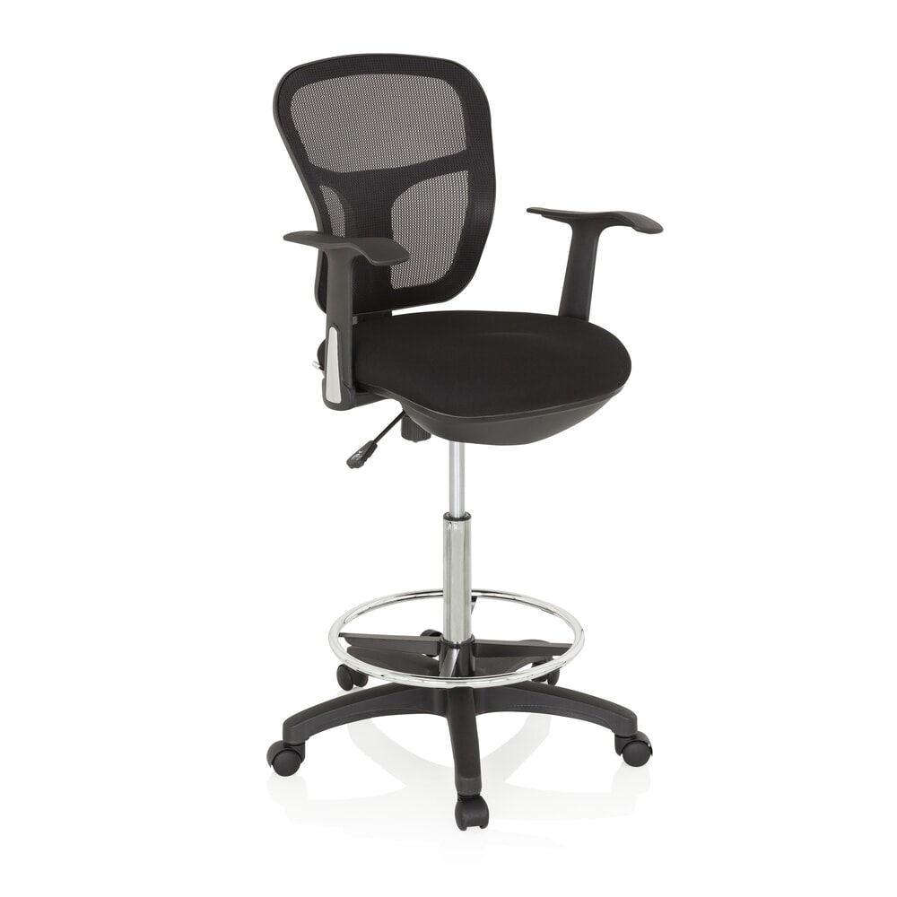 Productafbeelding nr. 2: hjh OFFICE Arbeitsstuhl / Counterstuhl TOP WORK 108 Stoff/Netzstoff, schwarz