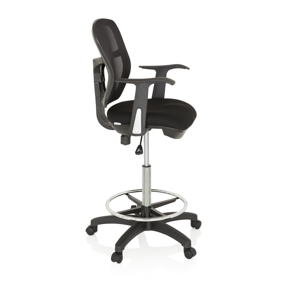 Productafbeelding nr. 3: hjh OFFICE Arbeitsstuhl / Counterstuhl TOP WORK 108 Stoff/Netzstoff, schwarz