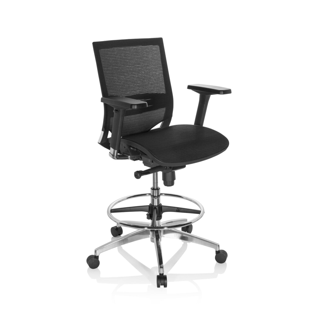 Productafbeelding nr. 2: hjh OFFICE Arbeitsstuhl / Counterstuhl TOP WORK 78 Netzstoff, schwarz