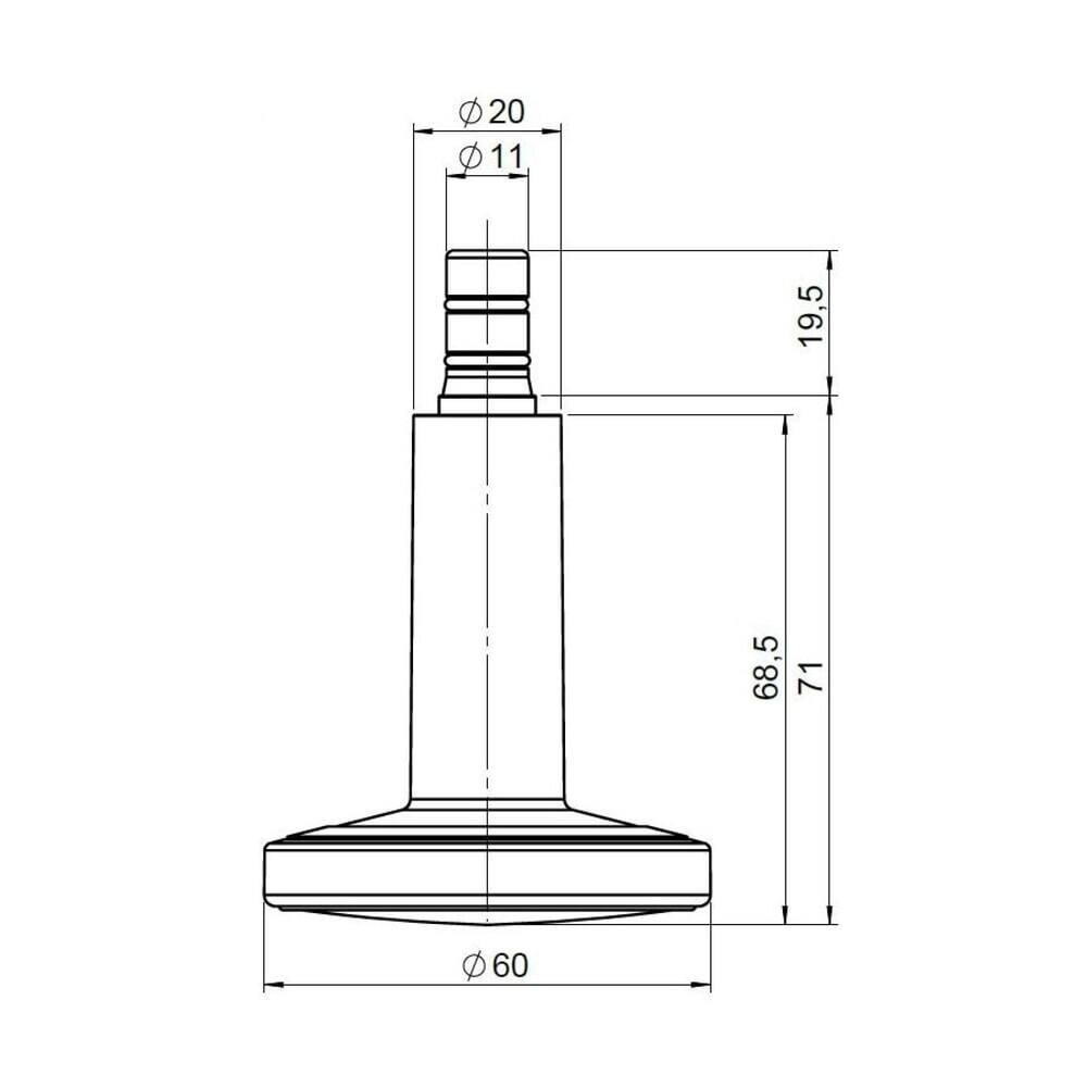 Productafbeelding nr. 4: Vloerglijders 5x hjh OFFICE STATO-M pen 11 mm / 60 mm voetjes, (set van 5), zwart