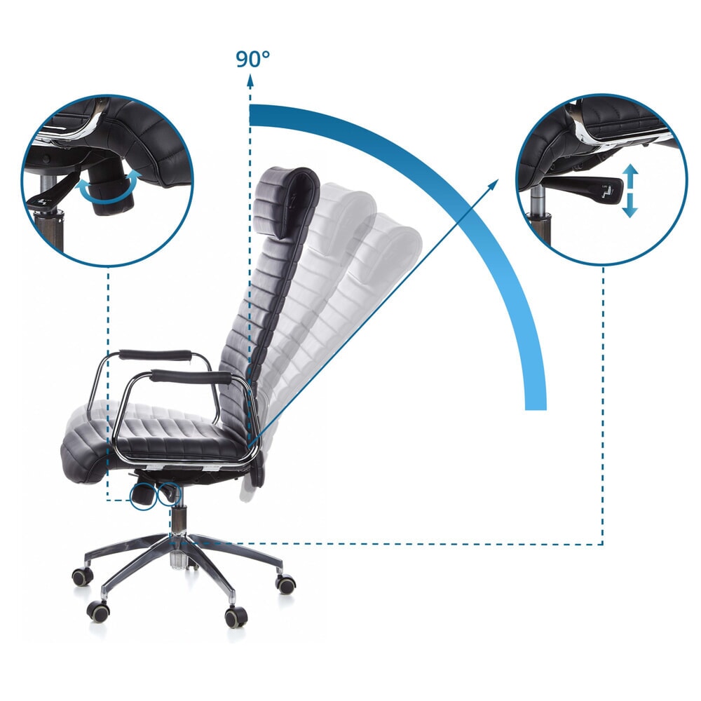 Productafbeelding nr. 12: hjh OFFICE Bürostuhl / Chefsessel ASPERA 20 Leder, schwarz
