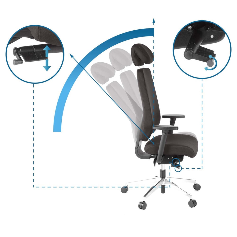 Productafbeelding nr. 10: hjh OFFICE Bürostuhl / Chefsessel PRO TEC 400 Stoff, schwarz