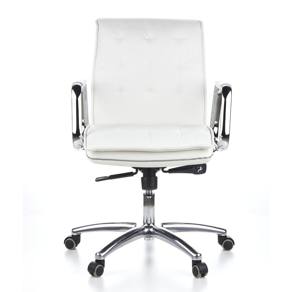 Product afbeelding: hjh OFFICE Bürostuhl / Chefsessel VILLA 10 Leder, cremeweiß