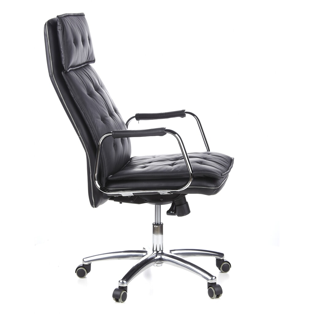 hjh OFFICE Bürostuhl / Chefsessel VILLA 20 Leder, schwarz Productafbeelding nr. 5: hjh OFFICE Bürostuhl / Chefsessel VILLA 20 Leder, schwarz