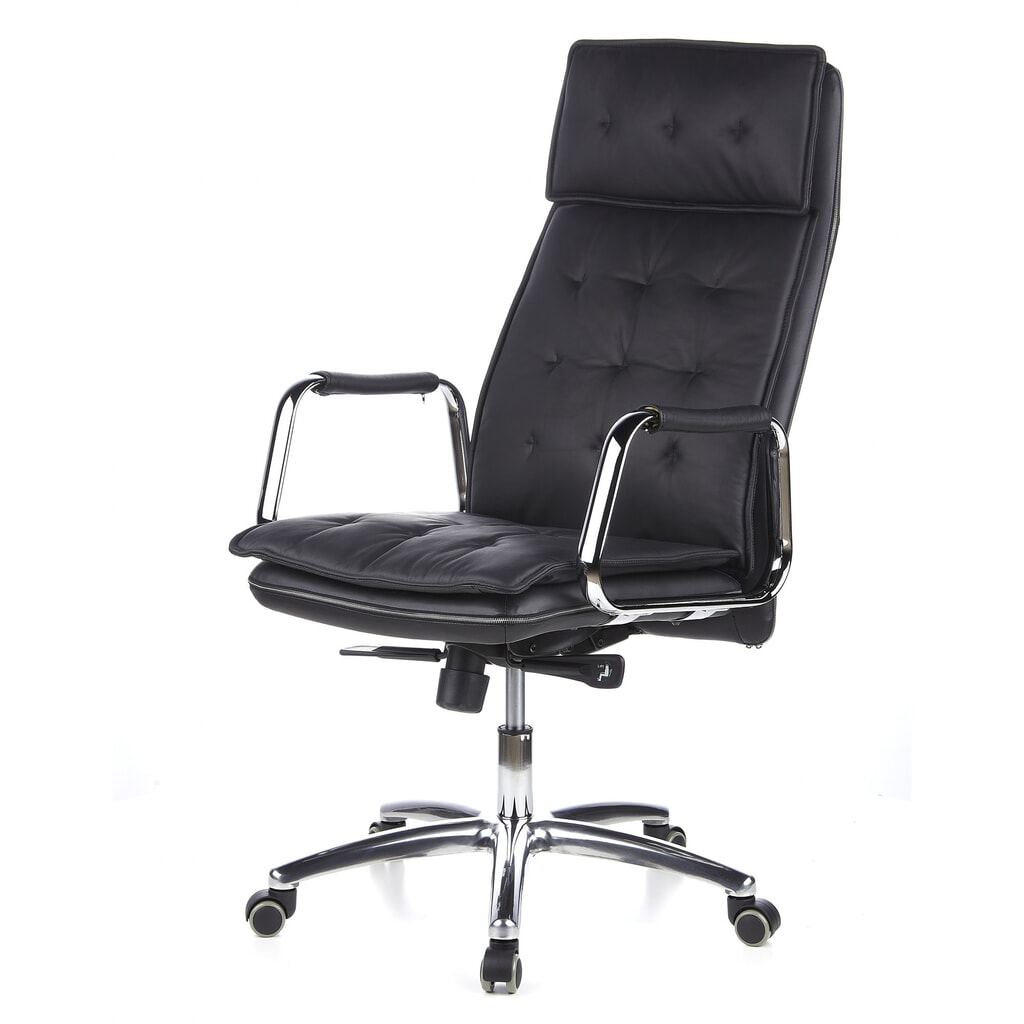 hjh OFFICE Bürostuhl / Chefsessel VILLA 20 Leder, schwarz Productafbeelding nr. 11: hjh OFFICE Bürostuhl / Chefsessel VILLA 20 Leder, schwarz