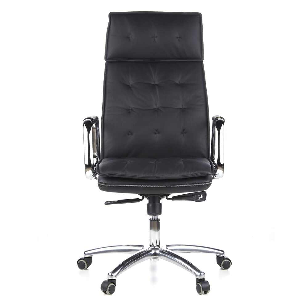 Product afbeelding: hjh OFFICE Bürostuhl / Chefsessel VILLA 20 Leder, schwarz
