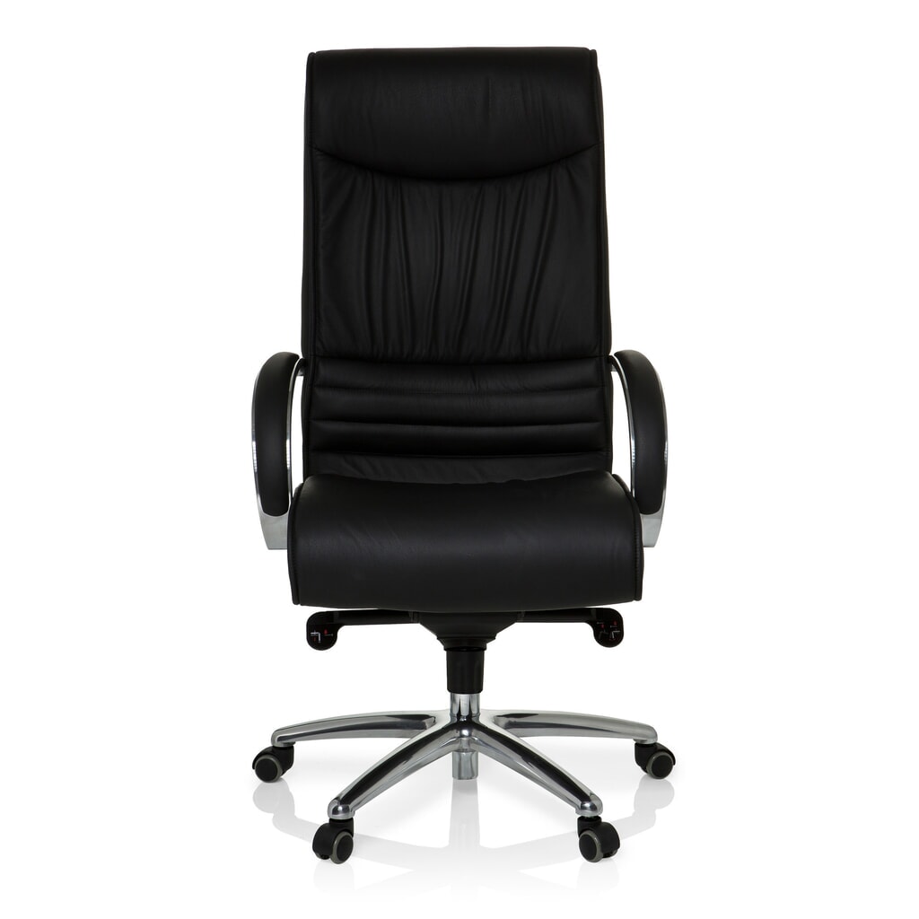 hjh OFFICE Bürostuhl / Chefsessel XXL F 400 Leder/Kunstleder, schwarz Product afbeelding: hjh OFFICE Bürostuhl / Chefsessel XXL F 400 Leder/Kunstleder, schwarz