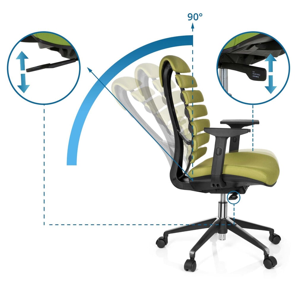Productafbeelding nr. 12: hjh OFFICE Bürostuhl / Drehstuhl ERGO LINE II Stoff, grün