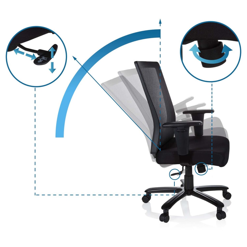 Productafbeelding nr. 11: hjh OFFICE Bürostuhl / Drehstuhl EXTENDER Stoff/Netzstoff, schwarz