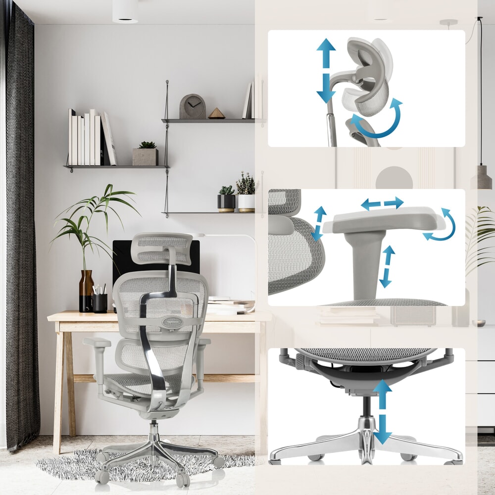 Productafbeelding nr. 3: hjh OFFICE ERGOHUMAN ULTRA G GEN2 directiestoel, mesh rugleuning, draagvermogen 120 kg, zithoogte 460 - 580 mm, mgrijs