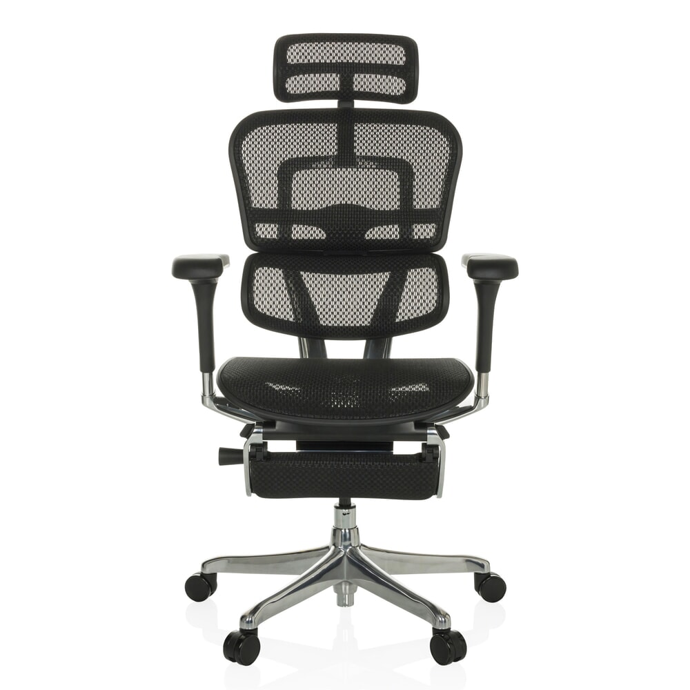 Productafbeelding nr. 1: hjh OFFICE directiestoel ERGOHUMAN PLUS LEGPRO GEN2, draagvermogen 150 kg, met beensteun, mesh-materiaal, zithoogte 480 - 580 mm, zwart
