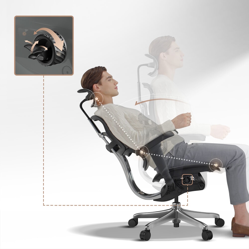 Productafbeelding nr. 2: hjh OFFICE directiestoel ERGOHUMAN SIGNATURE GEN2, mesh rugleuning, draagvermogen 120 kg, zithoogte 490 - 590 mm, zwart