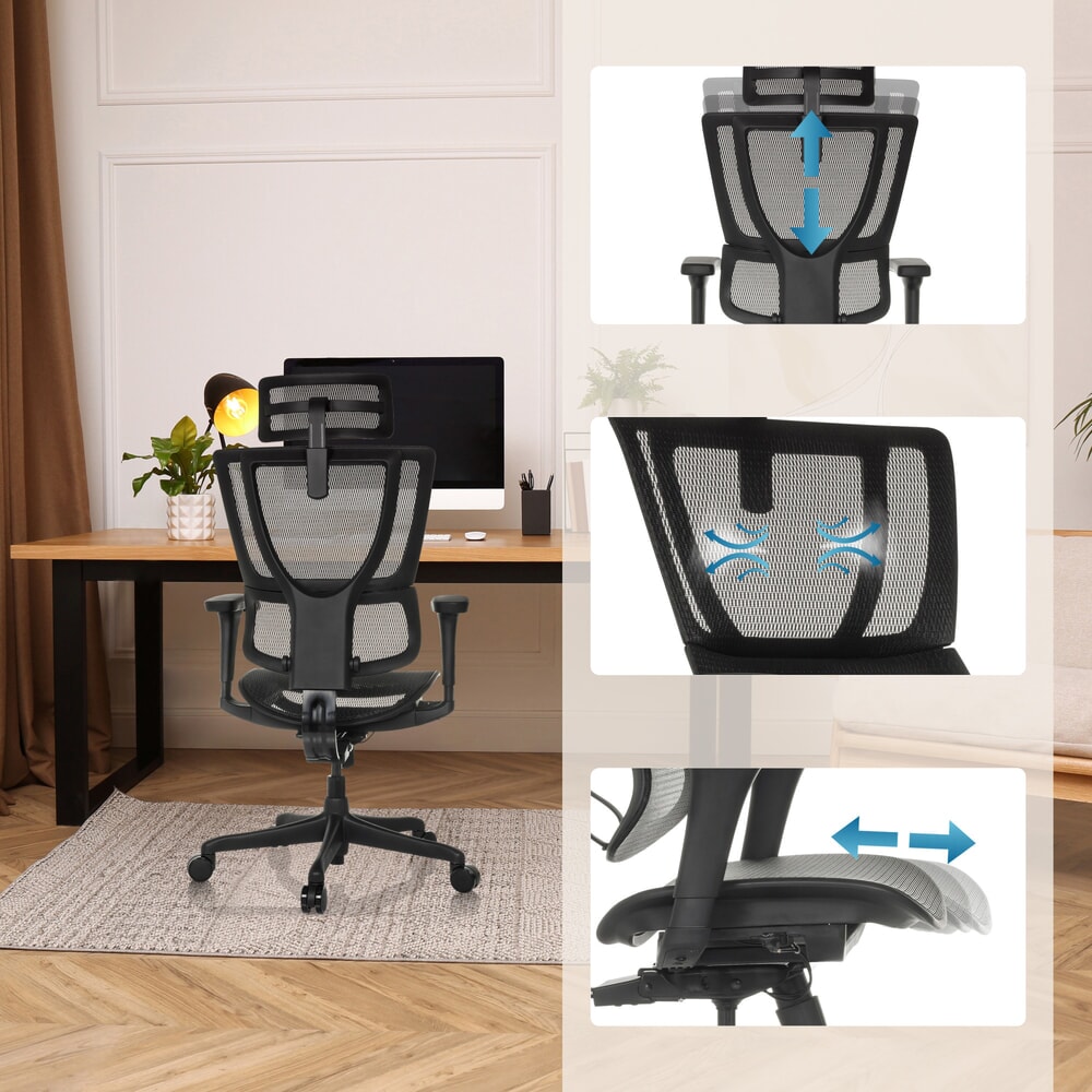 Productafbeelding nr. 4: hjh OFFICE directiestoel ERGOHUMAN SLIM ECO M GEN2, met flexibele rugleuning, draagvermogen 120 kg, hoogte 1120 - 1340 mm, mesh zitting, zwart