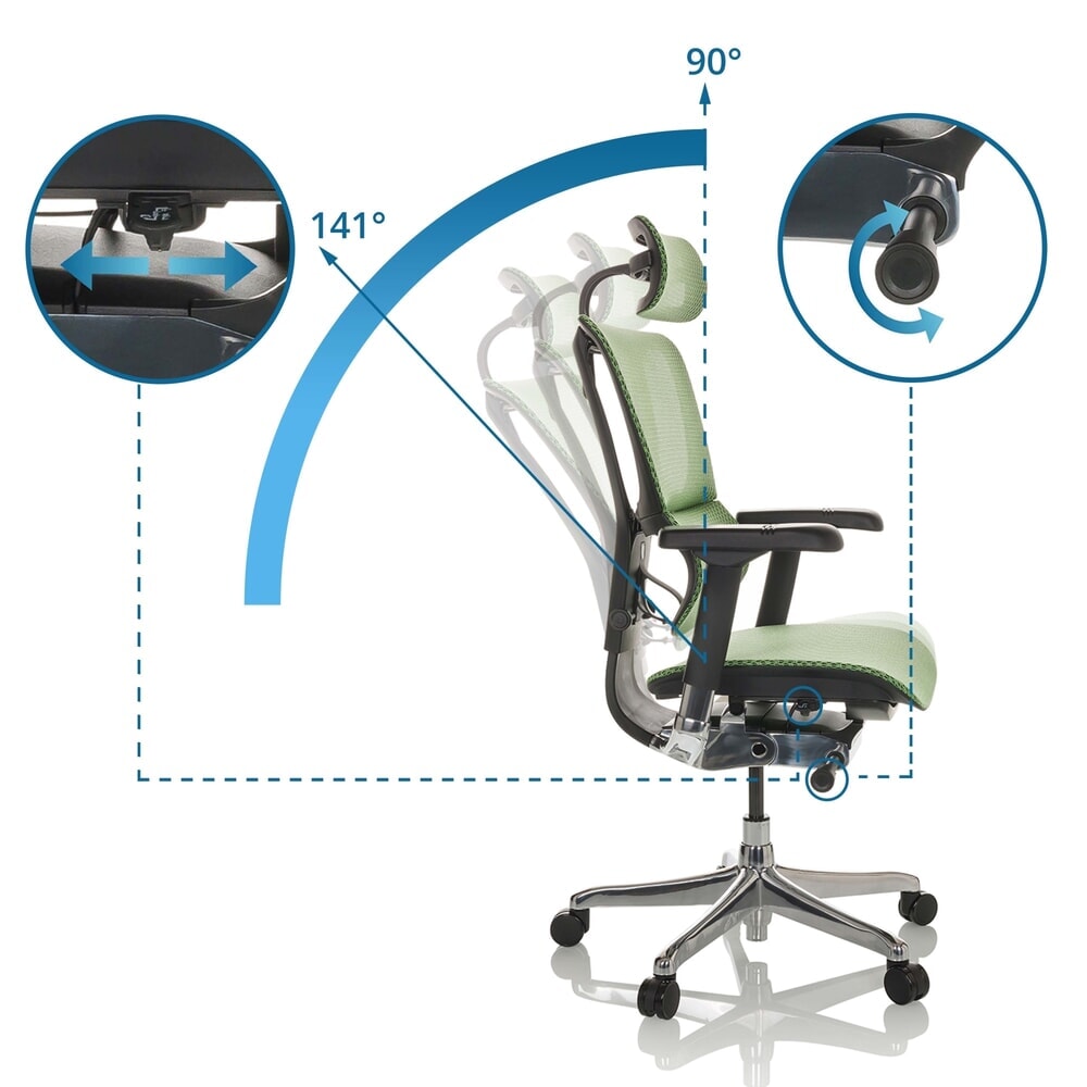 Productafbeelding nr. 2: hjh OFFICE directiestoel ERGOHUMAN SLIM GEN2, met flexibele rugleuning, draagvermogen 150 kg, groen, armleuning zwart