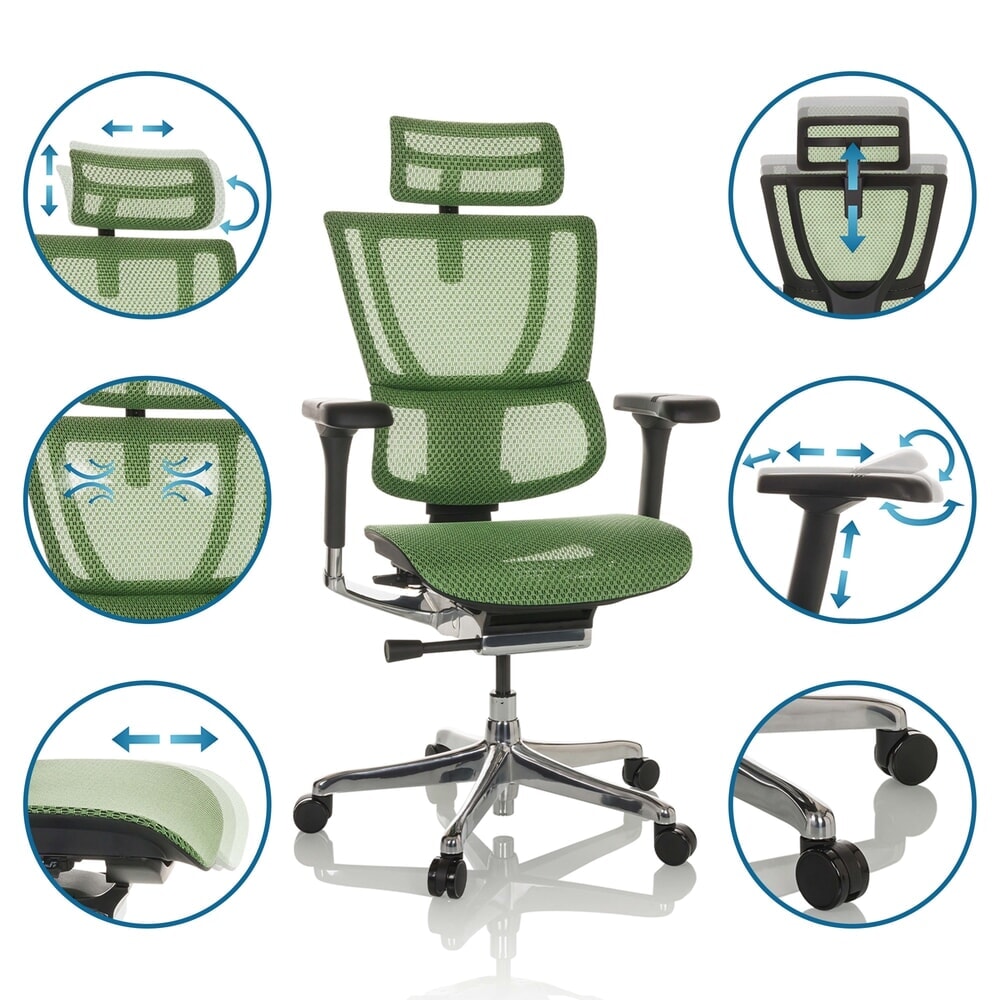 Productafbeelding nr. 3: hjh OFFICE directiestoel ERGOHUMAN SLIM GEN2, met flexibele rugleuning, draagvermogen 150 kg, groen, armleuning zwart