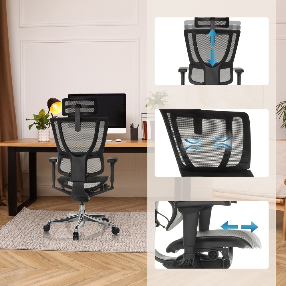 Productafbeelding nr. 4: hjh OFFICE ERGOHUMAN SLIM ULTRA GEN2 directiestoel , met flexibele rugleuning, draagvermogen 120 kg, hoogte 1160 - 1350 mm, mesh zitting, zwart