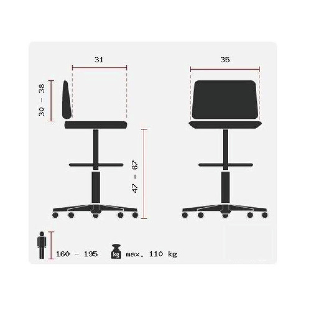 Productafbeelding nr. 3: hjh OFFICE Ergonomischer Hocker / Drehhocker TOP WORK 20 Kunstleder, blau