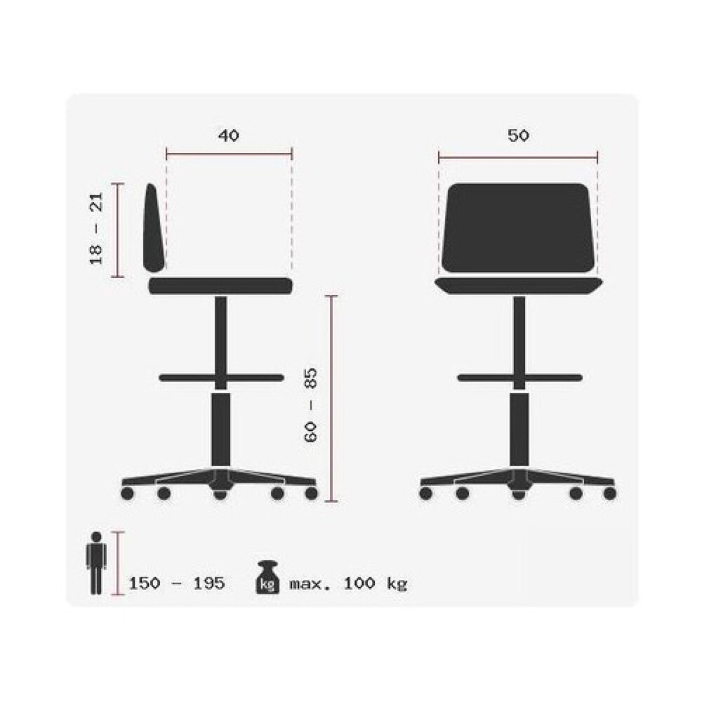 Productafbeelding nr. 13: hjh OFFICE Hocker / Drehhocker WORK MF Stoff, anthrazit