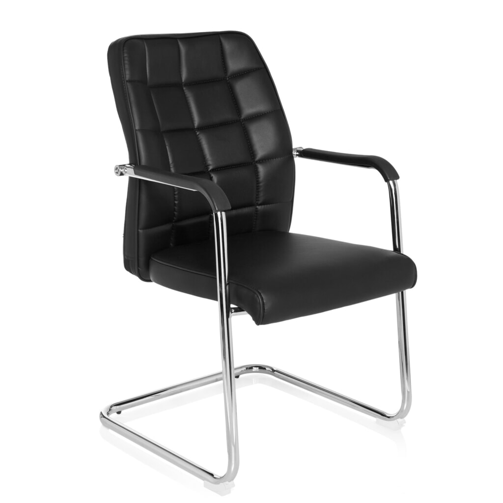 Vergaderstoel / sledestoel hjh OFFICE / FLEXO V PU, zwart Productafbeelding nr. 2: Vergaderstoel / sledestoel hjh OFFICE / FLEXO V PU, zwart