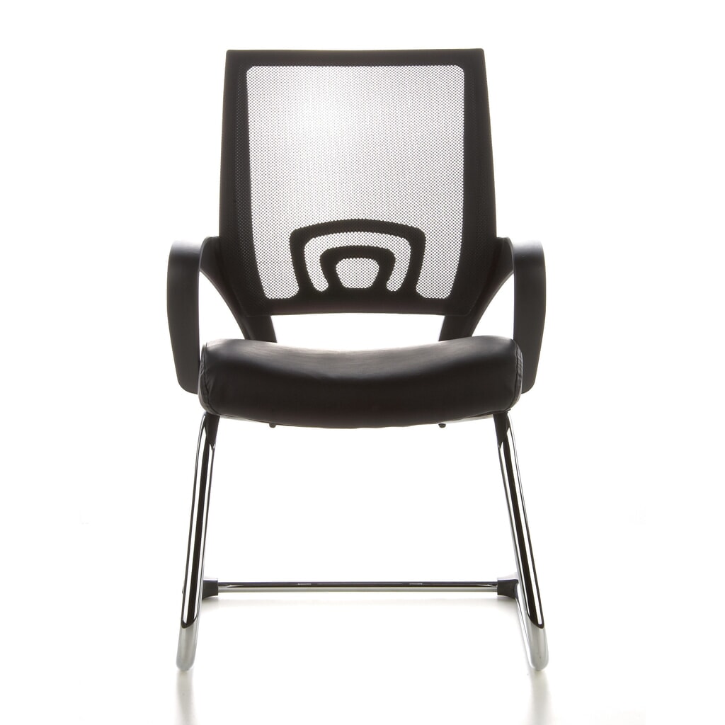 Product afbeelding: Vergaderstoel / sledestoel hjh OFFICE VISTO NET V netstof, zwart / chroom