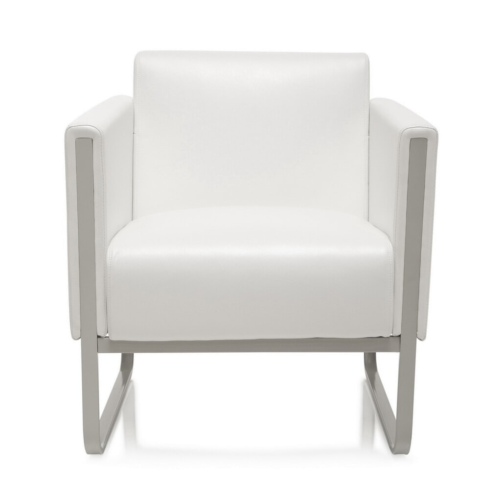 Loungezetel hjh OFFICE ARUBA frame lichtgrijs kunstleer, 1-zits, wit Productafbeelding nr. 1: Loungezetel hjh OFFICE ARUBA frame lichtgrijs kunstleer, 1-zits, wit