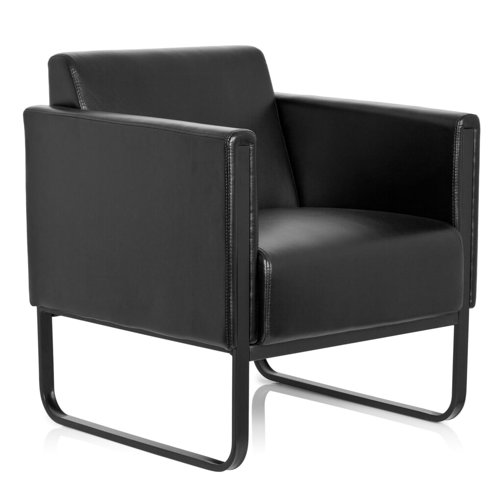 Productafbeelding nr. 3: Loungezetel hjh OFFICE BALI BLACK frame zwart kunstleer glad, 1-zits, zwart