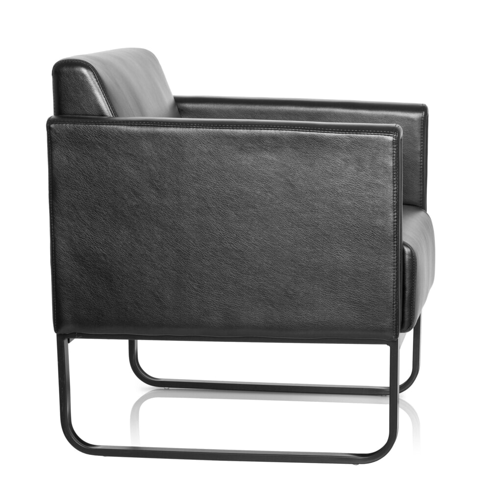 Loungezetel hjh OFFICE BALI BLACK frame zwart kunstleer glad, 1-zits, zwart Productafbeelding nr. 4: Loungezetel hjh OFFICE BALI BLACK frame zwart kunstleer glad, 1-zits, zwart
