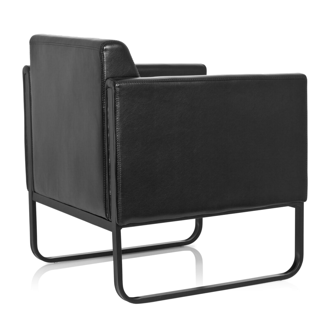 Loungezetel hjh OFFICE BALI BLACK frame zwart kunstleer glad, 1-zits, zwart Productafbeelding nr. 5: Loungezetel hjh OFFICE BALI BLACK frame zwart kunstleer glad, 1-zits, zwart