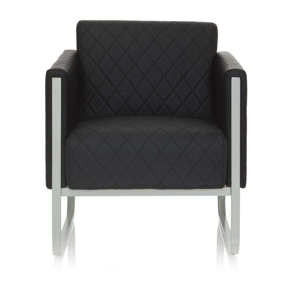 Productafbeelding nr. 1: Loungezetel hjh OFFICE ARUBA STEP frame lichtgrijs kunstleer, 1-zits, zwart