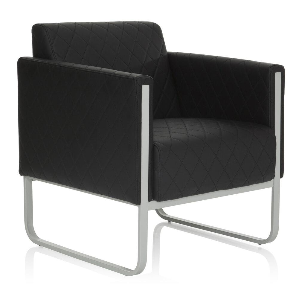 Productafbeelding nr. 2: Loungezetel hjh OFFICE ARUBA STEP frame lichtgrijs kunstleer, 1-zits, zwart