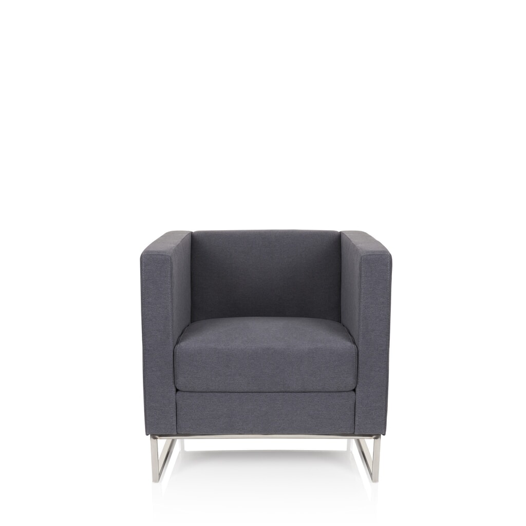 Productafbeelding nr. 1: Loungezetel hjh OFFICE BARBADOS frame roestvrij staal stof, 1-zits, donkergrijs