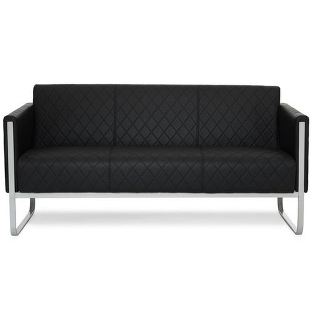 Productafbeelding nr. 1: Loungebank hjh OFFICE ARUBA STEP frame lichtgrijs kunstleer, 3-zits, zwart