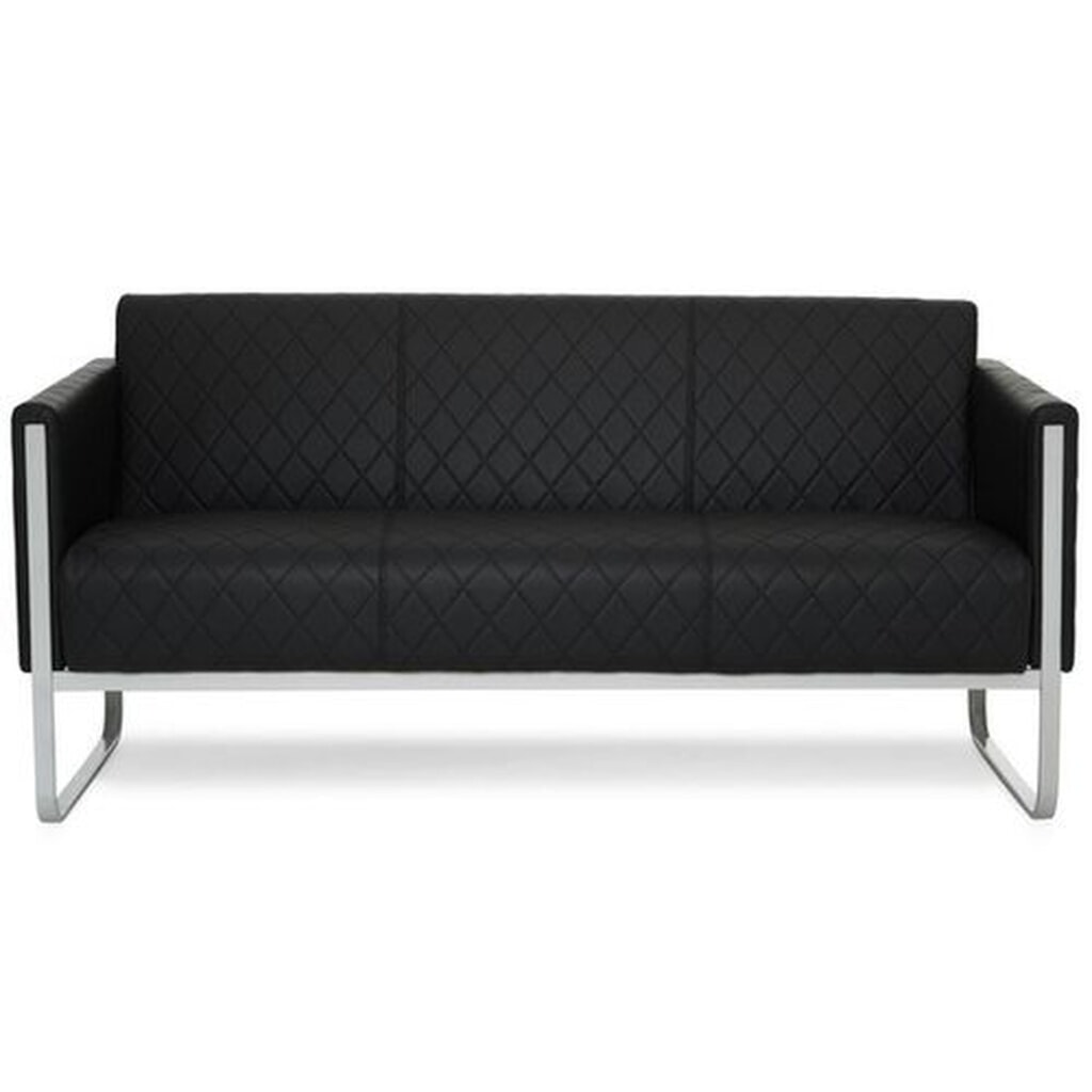 Loungebank hjh OFFICE ARUBA STEP frame lichtgrijs kunstleer, 3-zits, zwart Product afbeelding: Loungebank hjh OFFICE ARUBA STEP frame lichtgrijs kunstleer, 3-zits, zwart