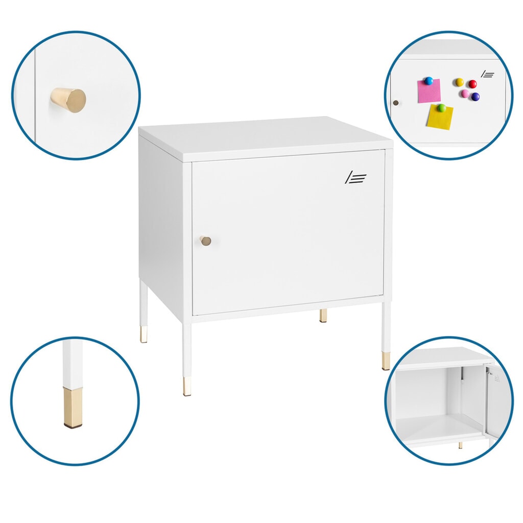 Metalen kast / onderbouwwerkbank hjh OFFICE UMEO metaal, wit Productafbeelding nr. 2: Metalen kast / onderbouwwerkbank hjh OFFICE UMEO metaal, wit