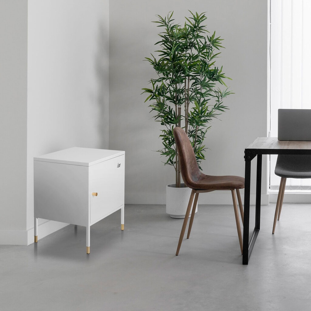 Metalen kast / onderbouwwerkbank hjh OFFICE UMEO metaal, wit Productafbeelding nr. 4: Metalen kast / onderbouwwerkbank hjh OFFICE UMEO metaal, wit