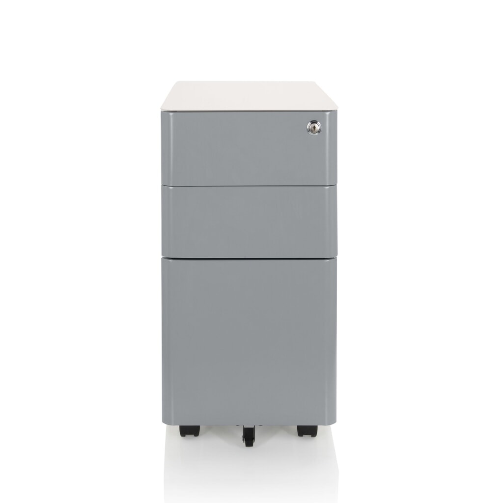 Product afbeelding: Ladekast op wielen hjh OFFICE COLOR I metaal, wit / grijs