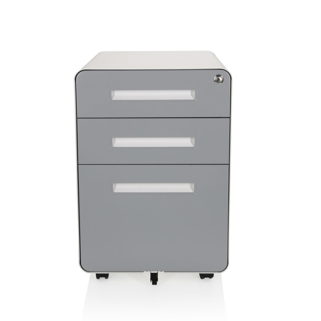 Product afbeelding: Ladekast op wielen hjh OFFICE COLOR PLUS I metaal, wit / grijs