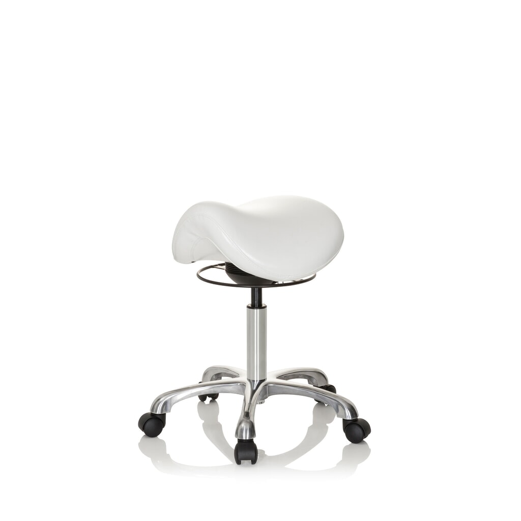 hjh OFFICE Ergonomischer Hocker / Sattelstuhl ORTHO SIT PU Kunstleder, weiß Productafbeelding nr. 10: hjh OFFICE Ergonomischer Hocker / Sattelstuhl ORTHO SIT PU Kunstleder, weiß