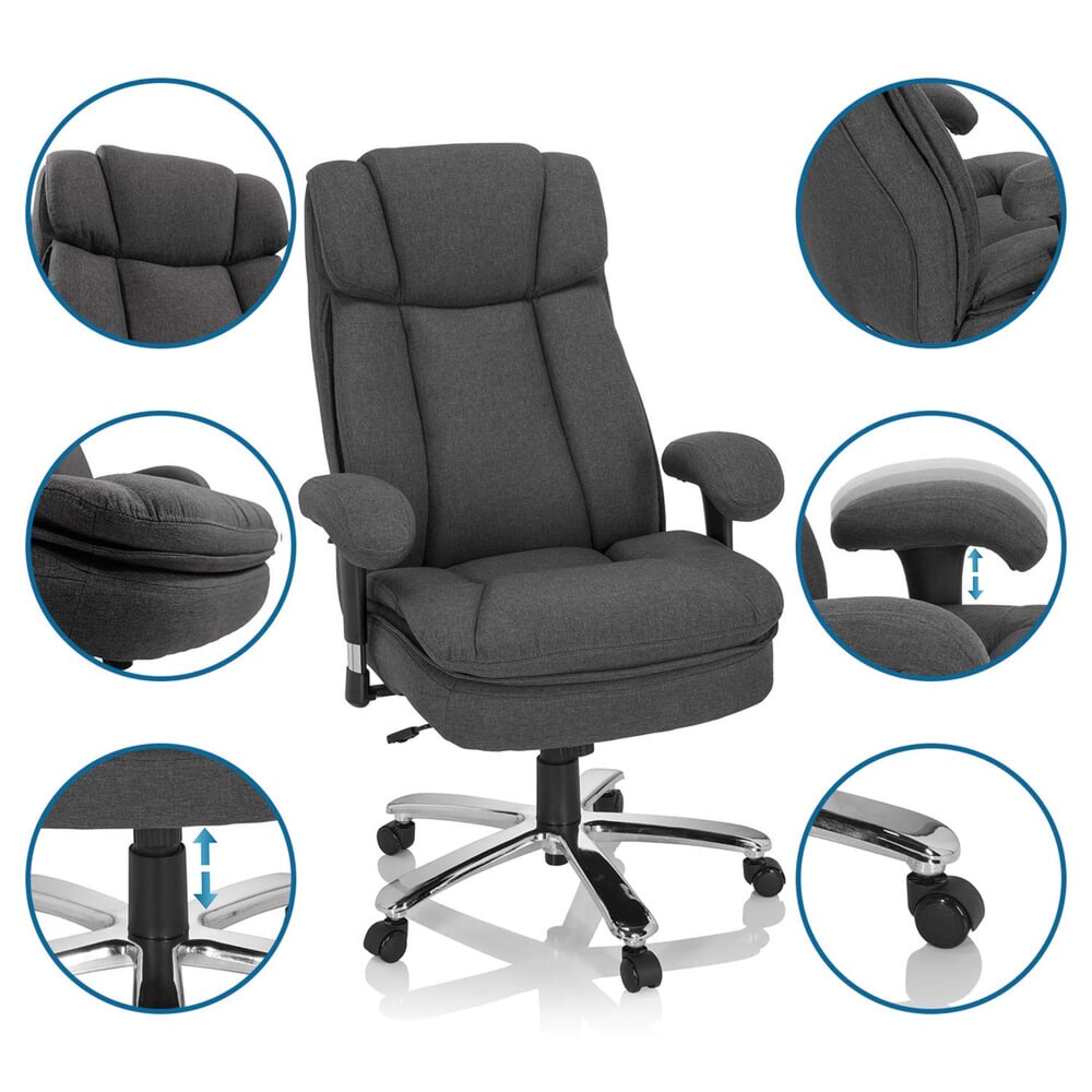 Productafbeelding nr. 11: hjh OFFICE Schwerlaststuhl / Büro BUILDER XXL I Stoff, dunkelgrau