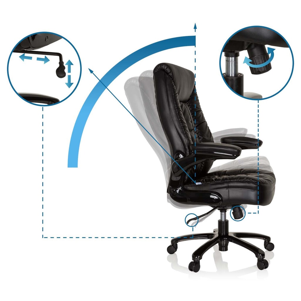 hjh OFFICE Schwerlaststuhl / Büro INSTRUCTOR III XXL Leder, schwarz Productafbeelding nr. 10: hjh OFFICE Schwerlaststuhl / Büro INSTRUCTOR III XXL Leder, schwarz