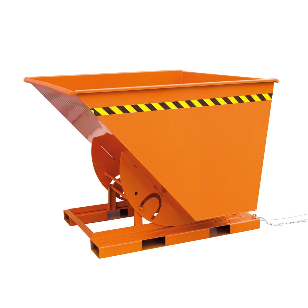 Product afbeelding: Hoge kiepcontainer Eichinger®, kan haaks op en in de rijrichting worden gekanteld, 1.000 kg, 300 liter, zuiver oranje