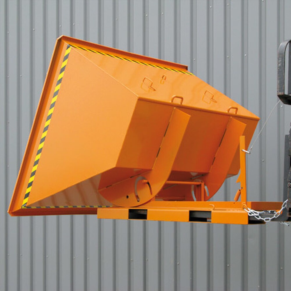 Productafbeelding nr. 2: Hoge kiepcontainer Eichinger®, kan haaks op en in de rijrichting worden gekanteld, 1.000 kg, 300 liter, zuiver oranje