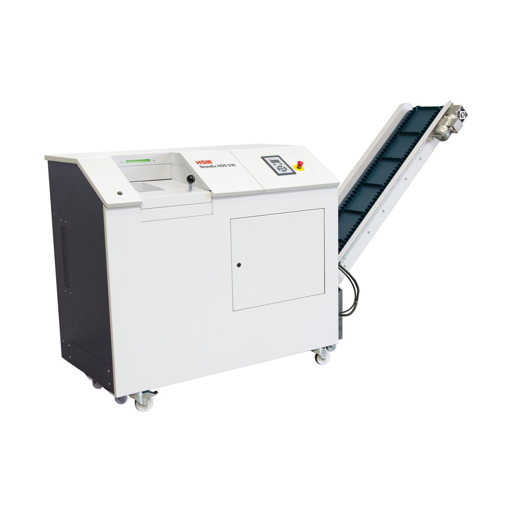 Productafbeelding nr. 1: HSM mediashredder StoreEx HDS 230, met transportband, eentraps, snippers 20 x 40-50 mm