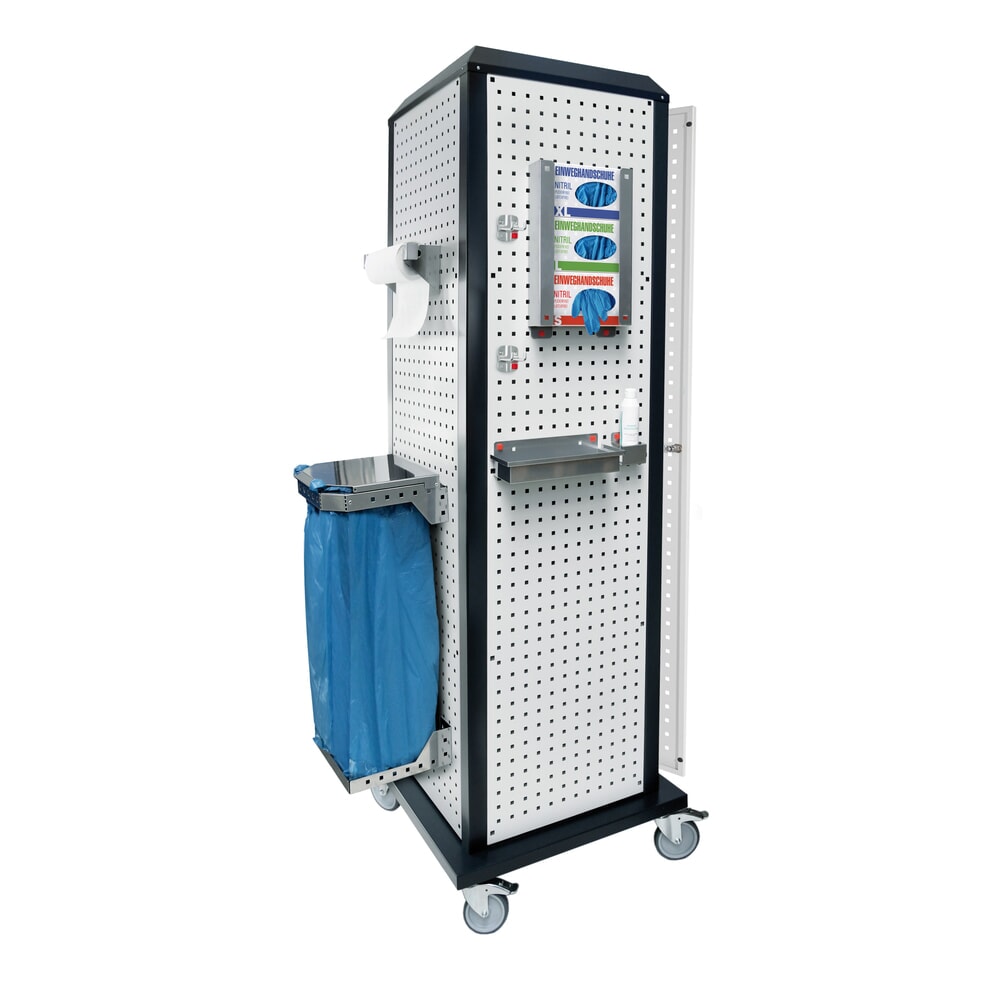Product afbeelding: Hygiënestation Kappes RasterPlan®, mobiel, met deur en één legbord, hxbxd 2.175 x 700 x 700 mm, model 2